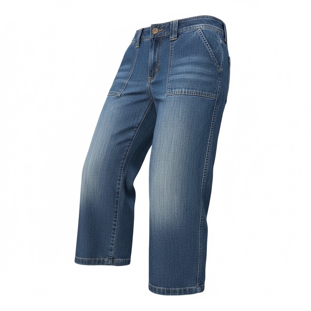 EUC New York & Co. Stylish Blue Denim Capri Jeans Size 8 (KB3)
